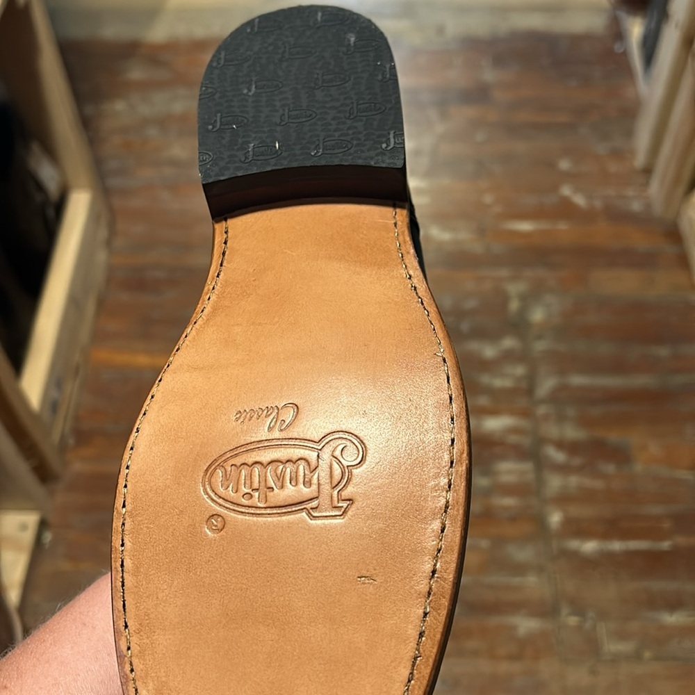 Justin McKean Red Water Buffalo 7" Womens Roper Toe - Picture 2 of 2